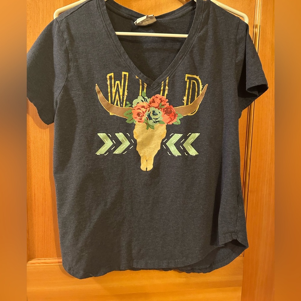Western cow skull t shirt